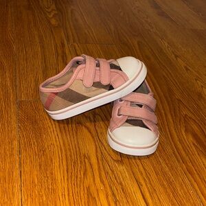 Burberry Toddler Girl's Sneakers in Pink and Beige Plaid